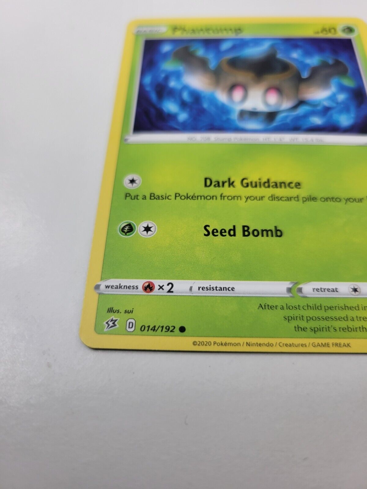 Pokémon TCG Phantump Rebel Clash 014/192 Regular Common Card NM 2020