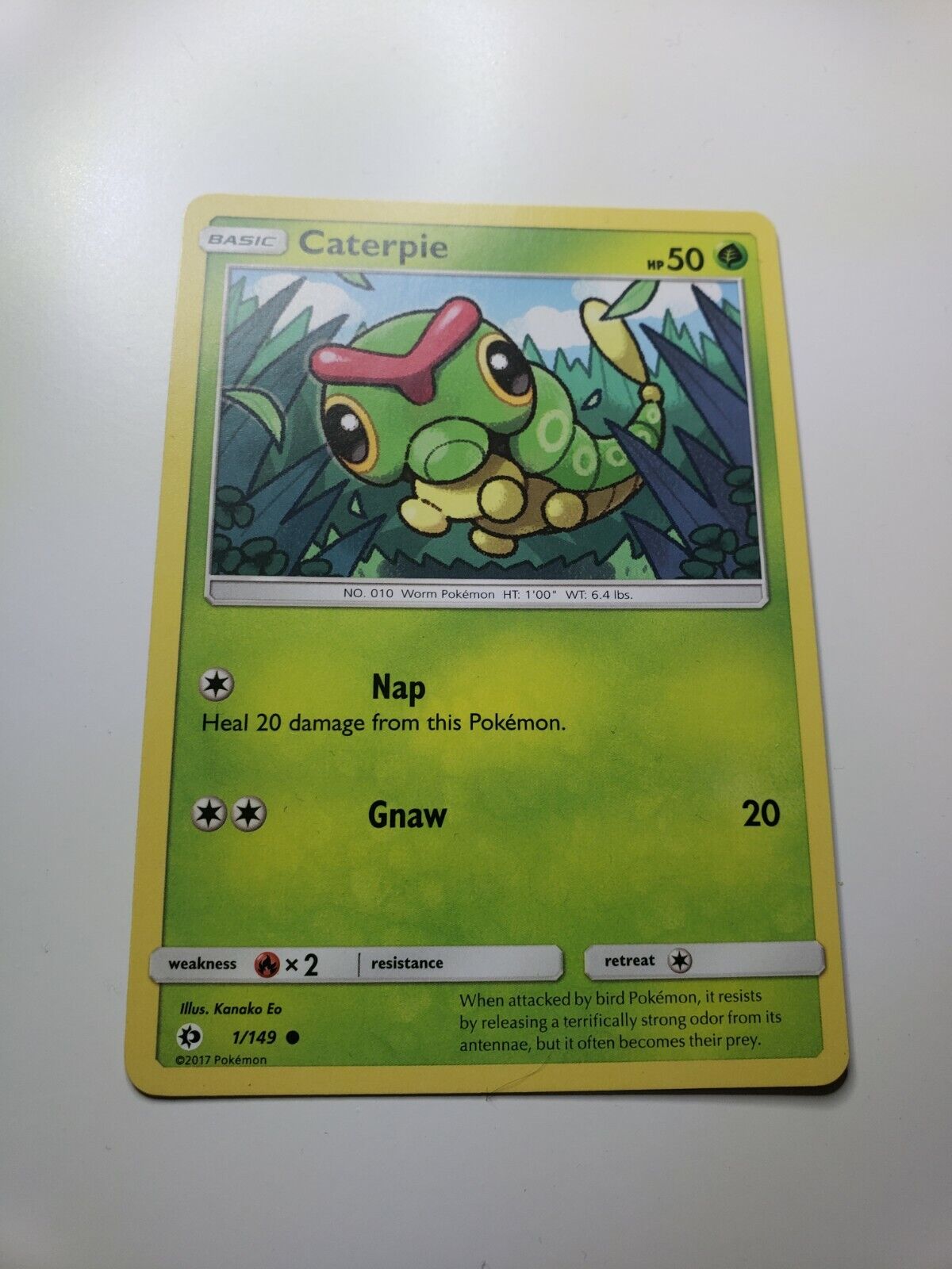 Pokémon TCG Caterpie Sun & Moon Base Set 1/149 Regular Common Card NM 2017