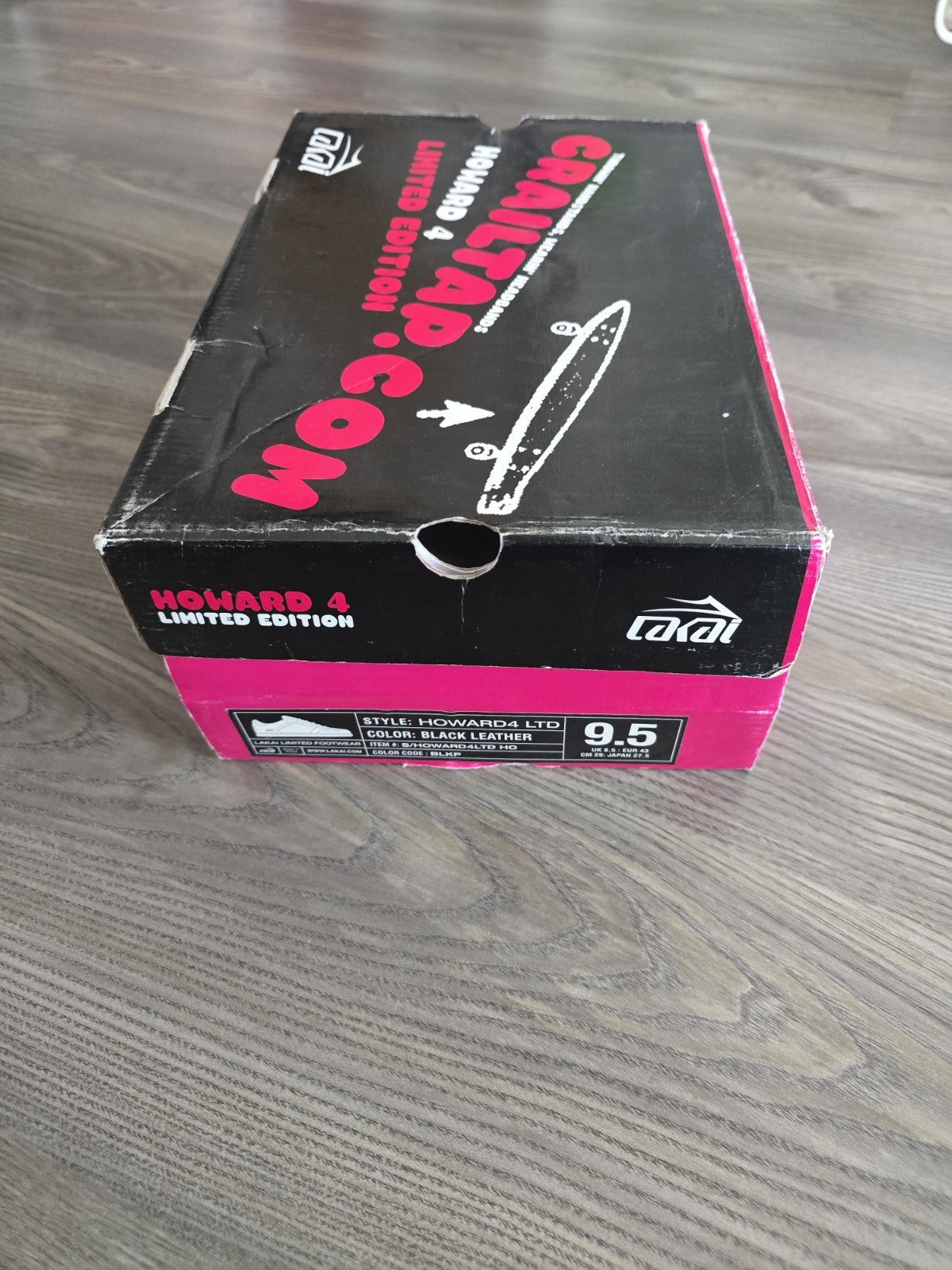 Lakai Howard 4 Ltd Crailtap edition black and pink vintage, New in Box skate...