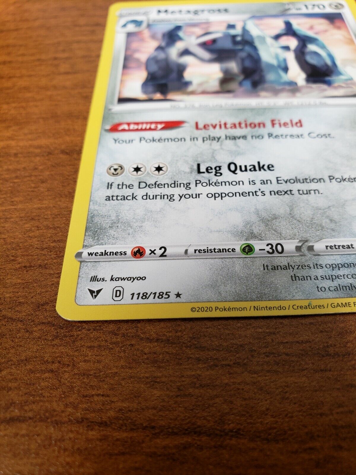 Pokemon TCG S&S Vivid Voltage - Metagross 118/185 Rare card 2020