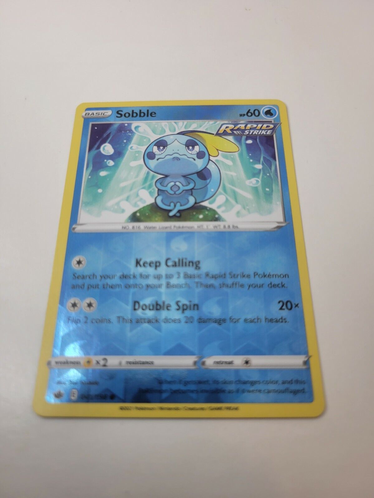 Pokémon TCG Sobble Chilling Reign 041/198 Reverse Holo Common Card NM 2021