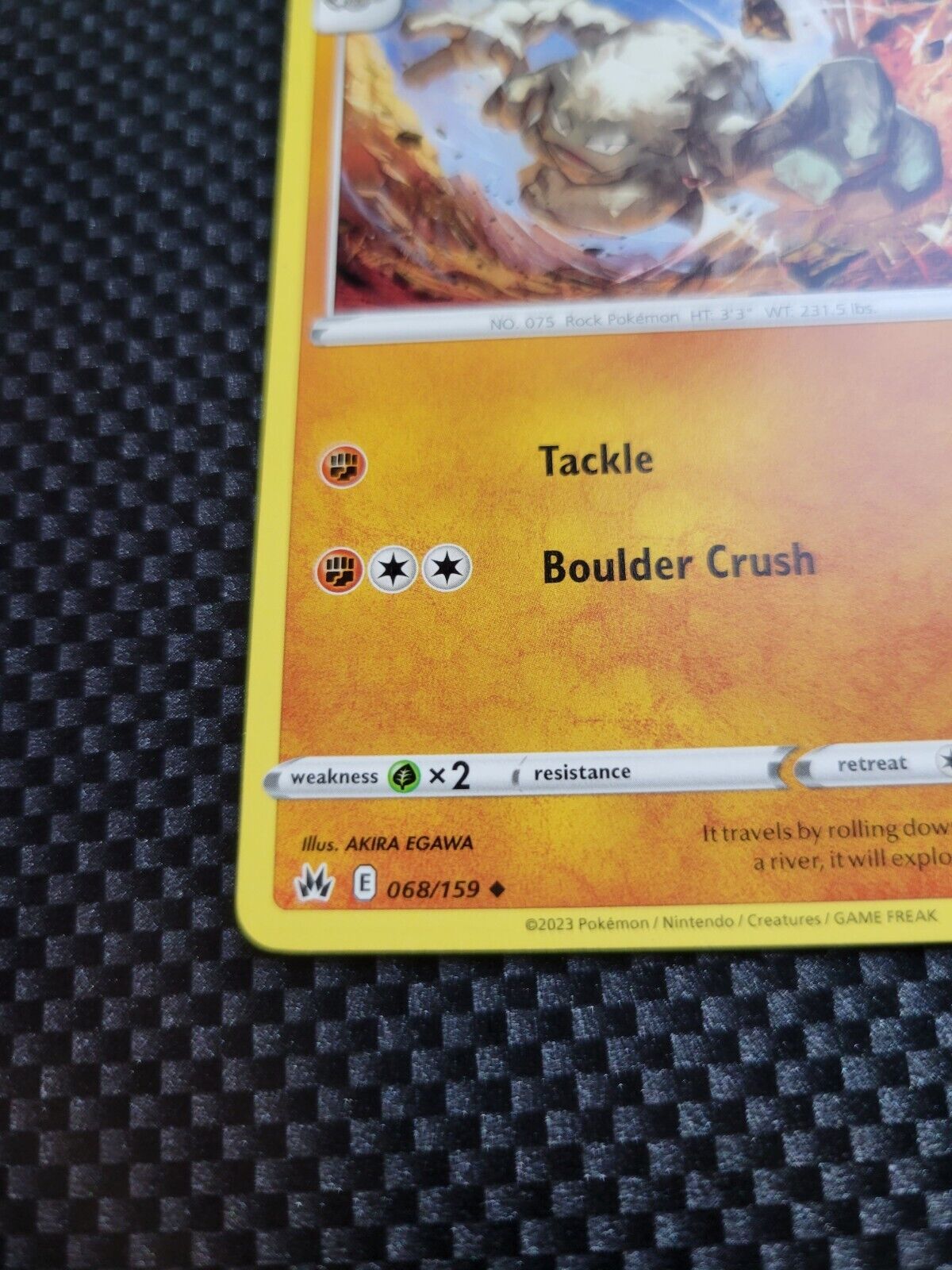 Pokémon TCG Crown Zenith Graveler 68/159 Regular Uncommon Card NM 2023