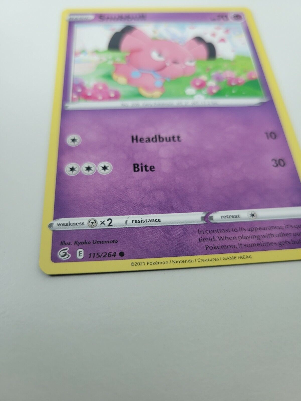 Pokémon TCG Snubbull Fusion Strike 115/264 Regular Common Card NM 2021