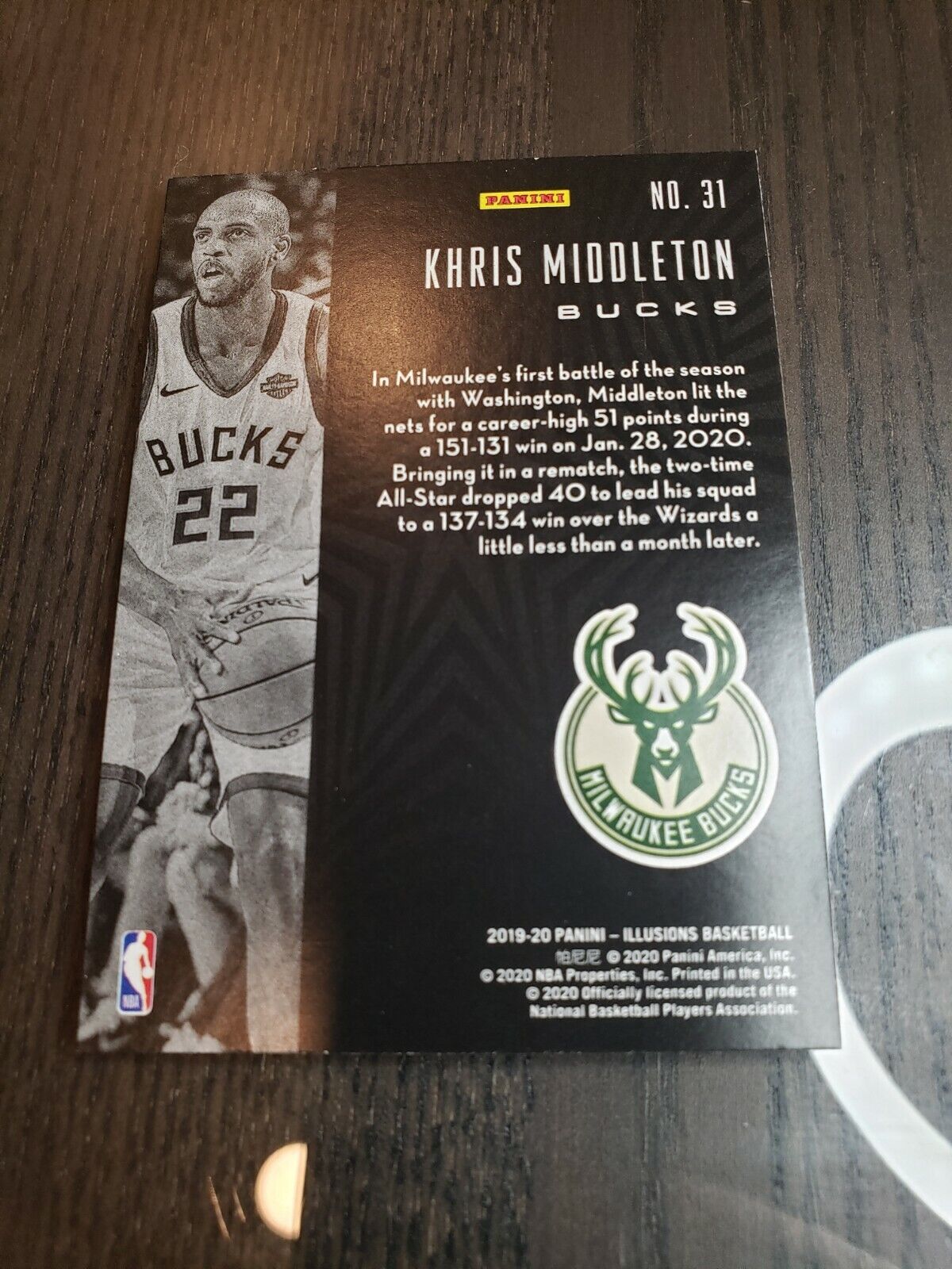 Khris Middleton Illusions 2019-2020 #31 Milwaukee Bucks