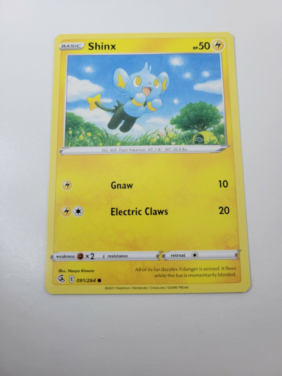 Pokémon TCG Shinx Fusion Strike 091/264 Regular Common Card NM 2021