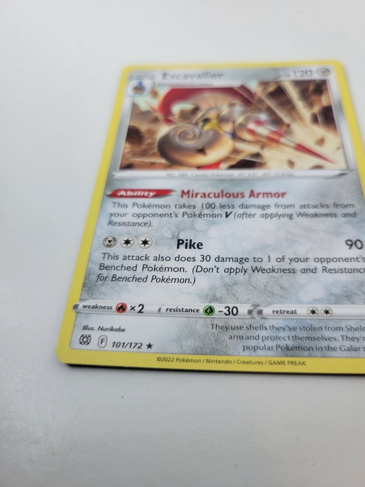 Pokemon TCG Brilliant Stars Escavalier 101/172 Regular Rare Card NM 2022