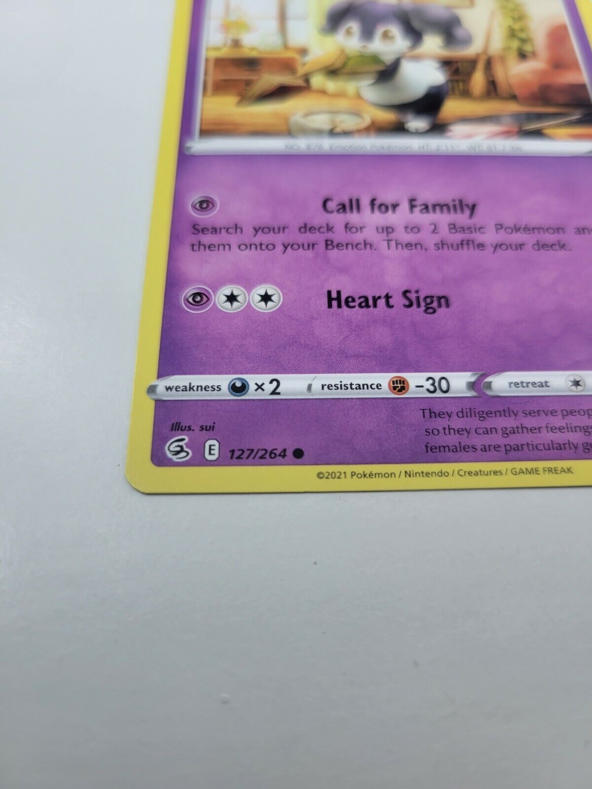 Pokémon TCG Indeedee Fusion Strike 127/264 Regular Common Card NM 2021