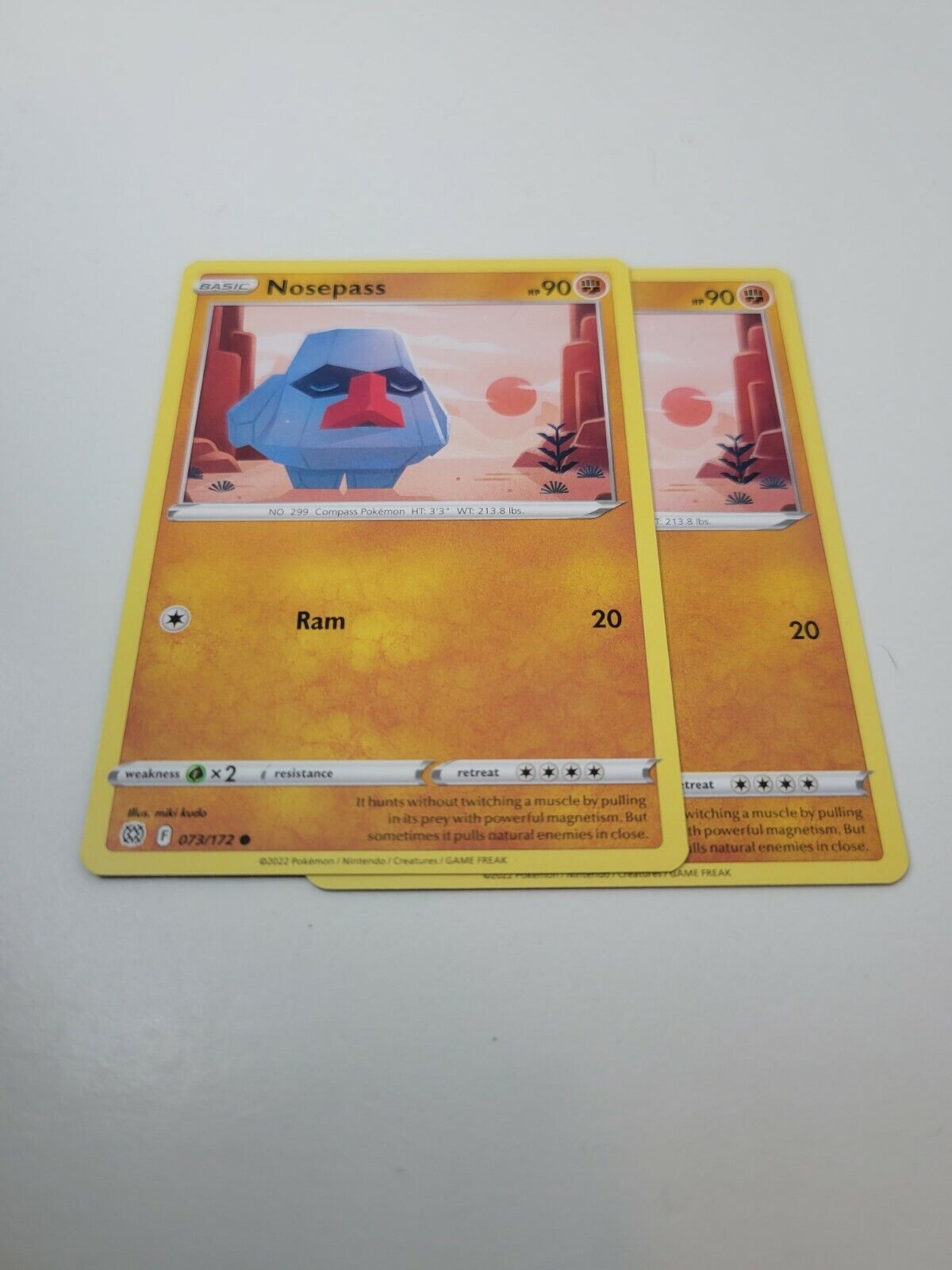 Pokemon TCG Brilliant Stars Nosepass 73/172 Regular Common Card NM 2022