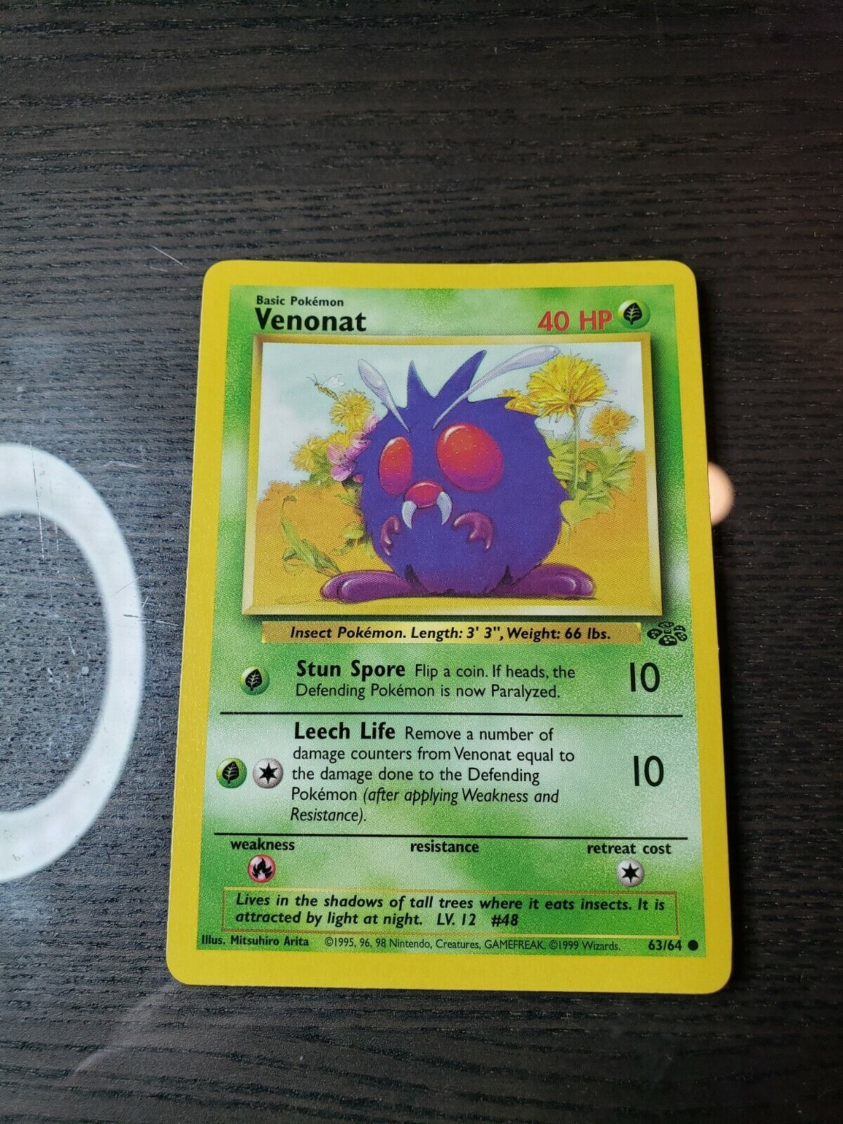 Venonat Pokemon Card Jungle Set 63/64 Common