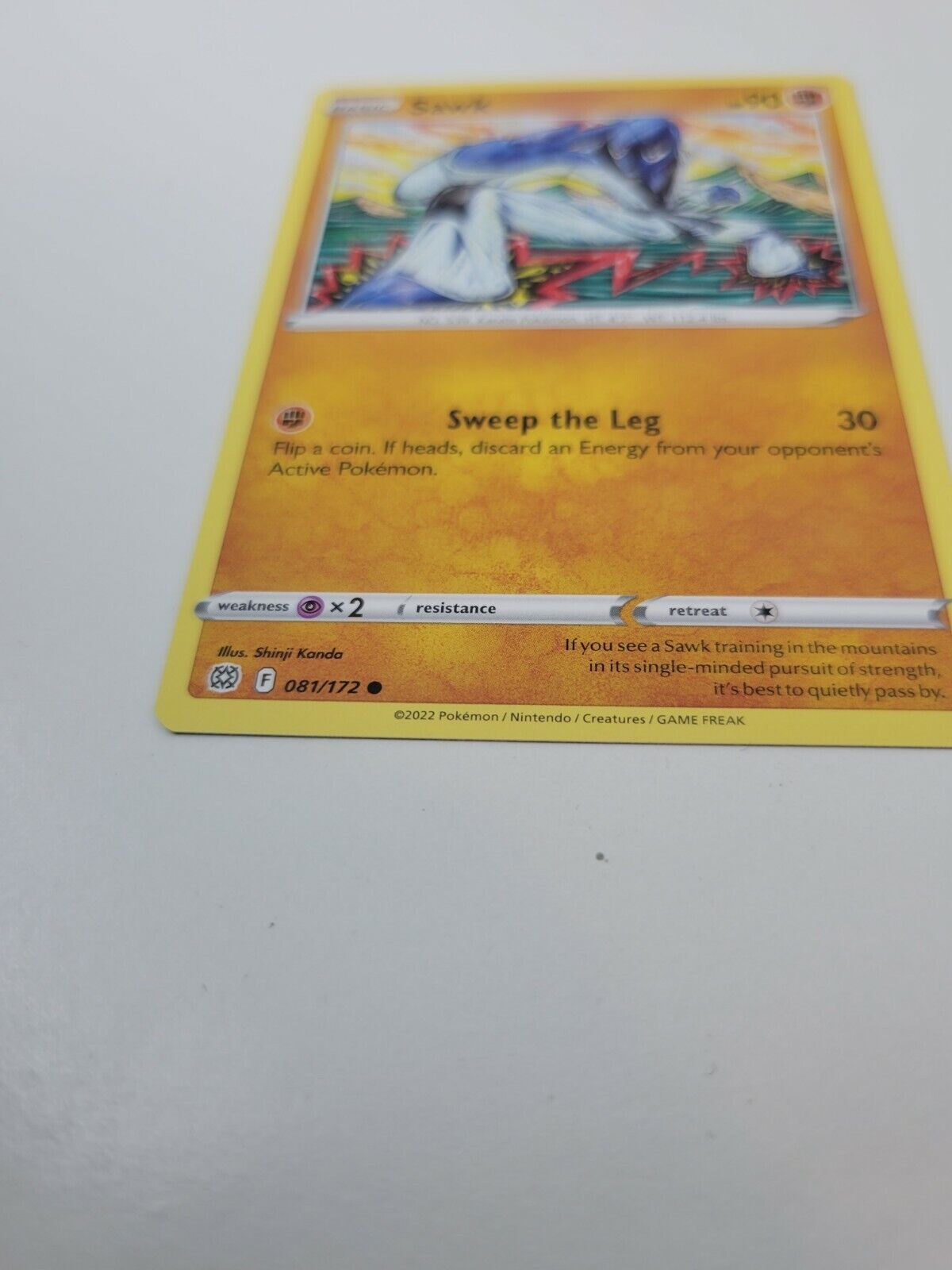 Pokémon TCG Brilliant Stars Sawk 81/172 Regular Common Card NM 2022