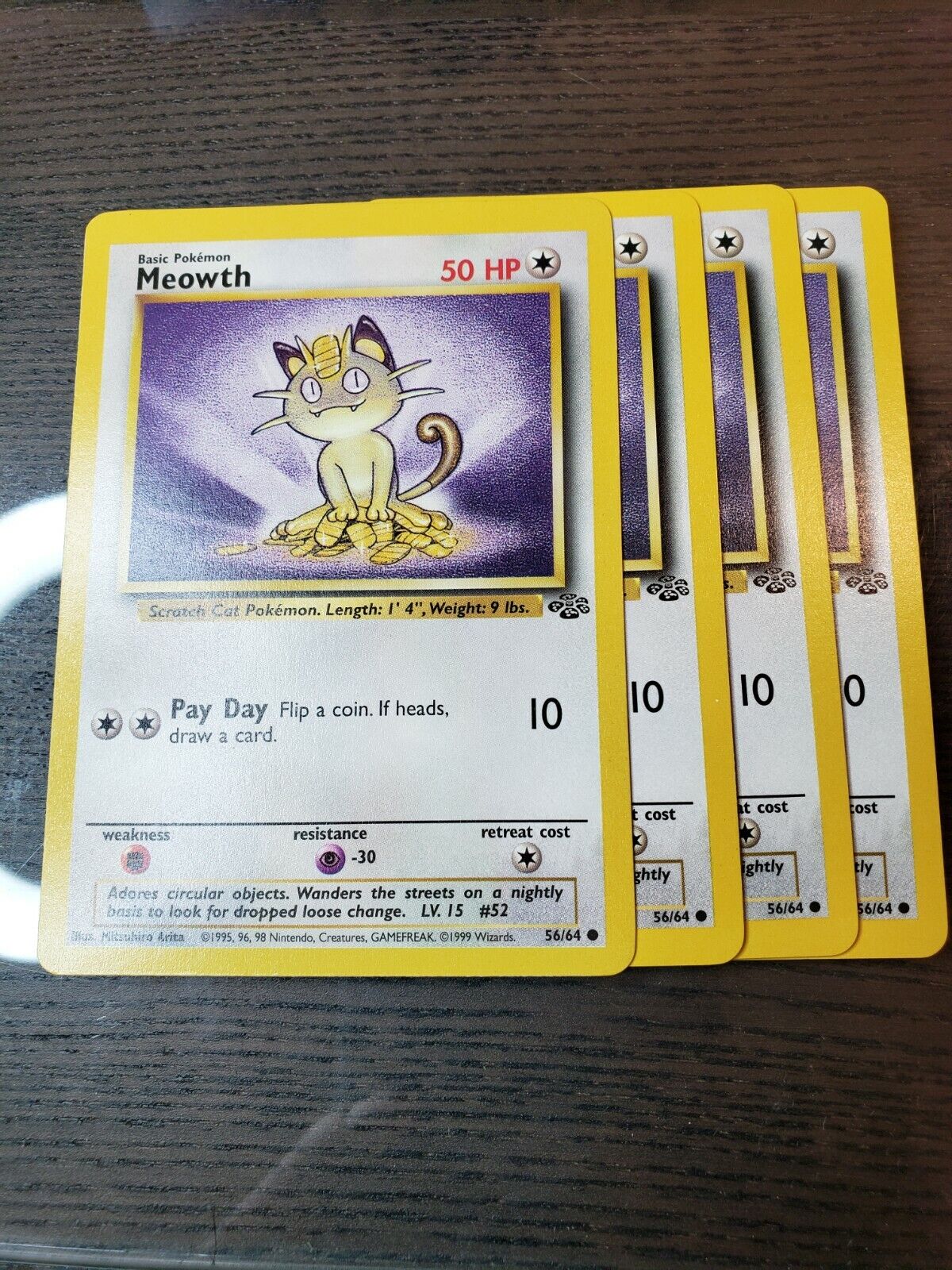 Meowth 56/64 Jungle Set Common WOTC Pokemon TCG 1999