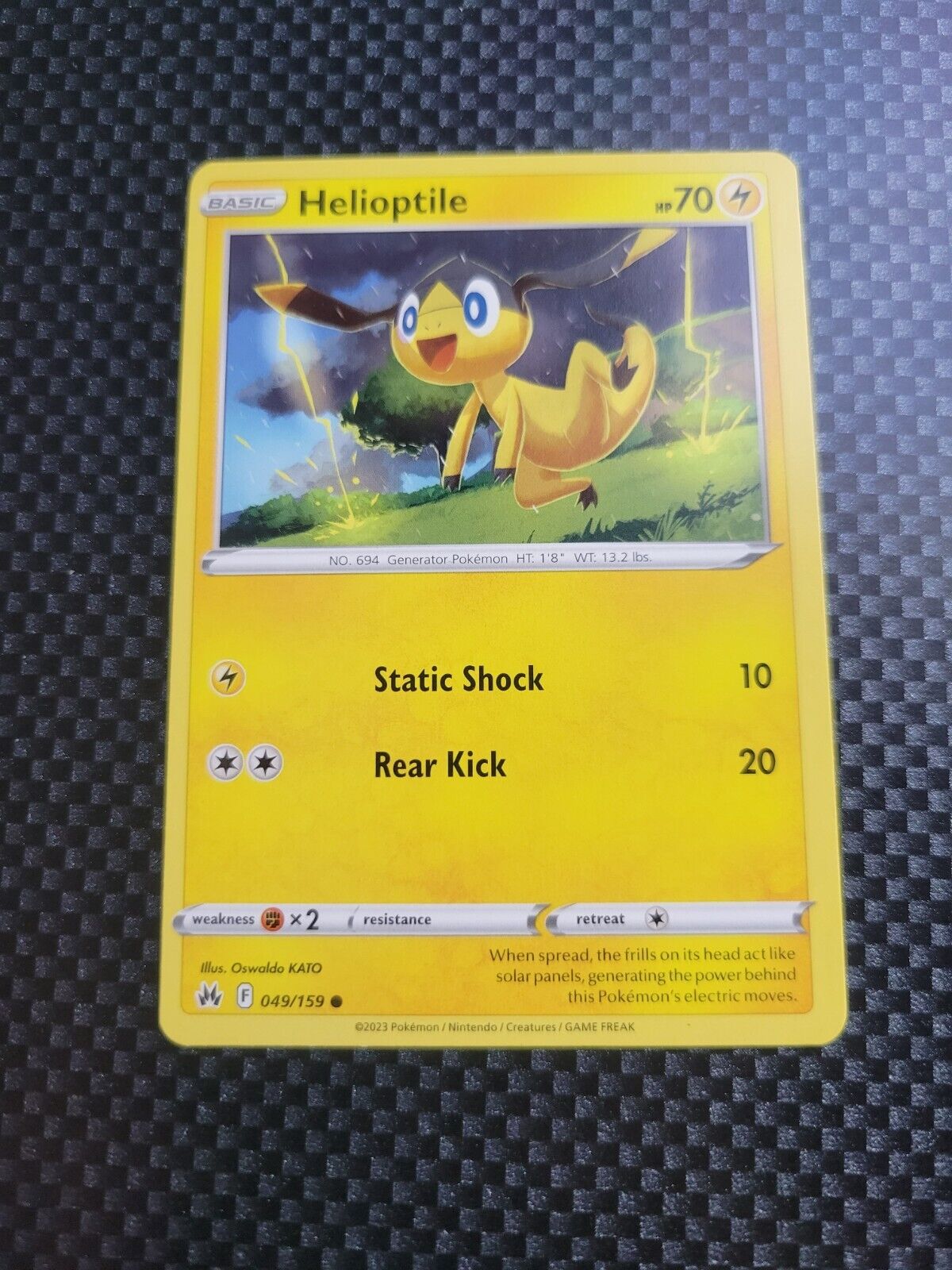 Pokémon TCG Crown Zenith Helioptile 49/159 Regular Common Card NM 2023