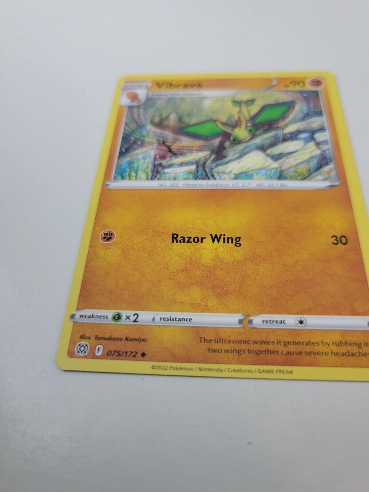 Pokemon TCG Brilliant Stars Vibrava 75/172 Regular Uncommon Card NM 2022