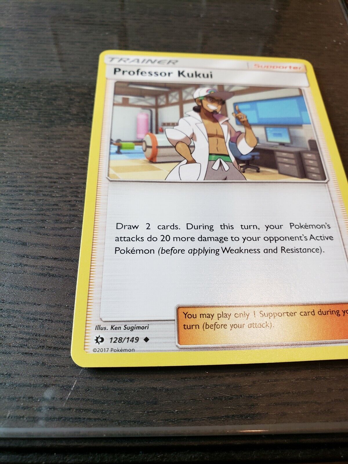 Pokemon Sun & Moon Base Set Professor Kukui Uncommon Trainer Card 128/149 NM
