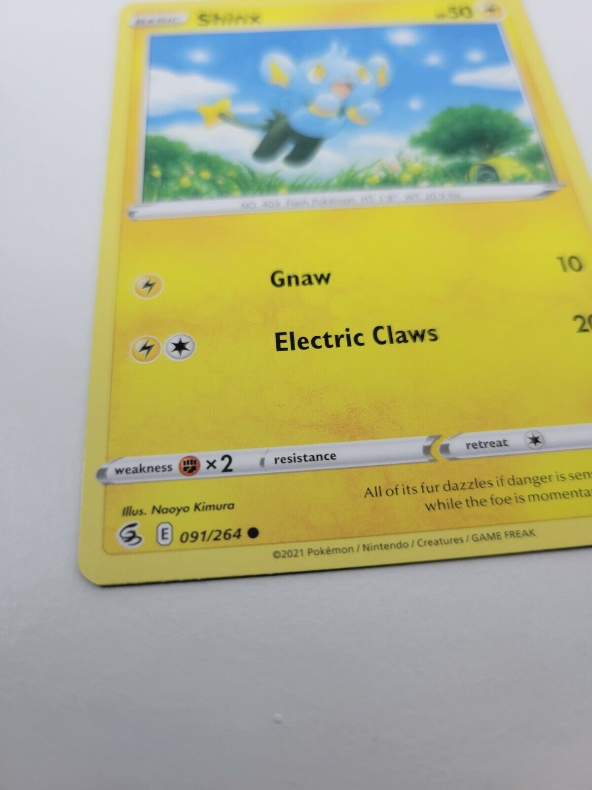 Pokémon TCG Shinx Fusion Strike 091/264 Regular Common Card NM 2021
