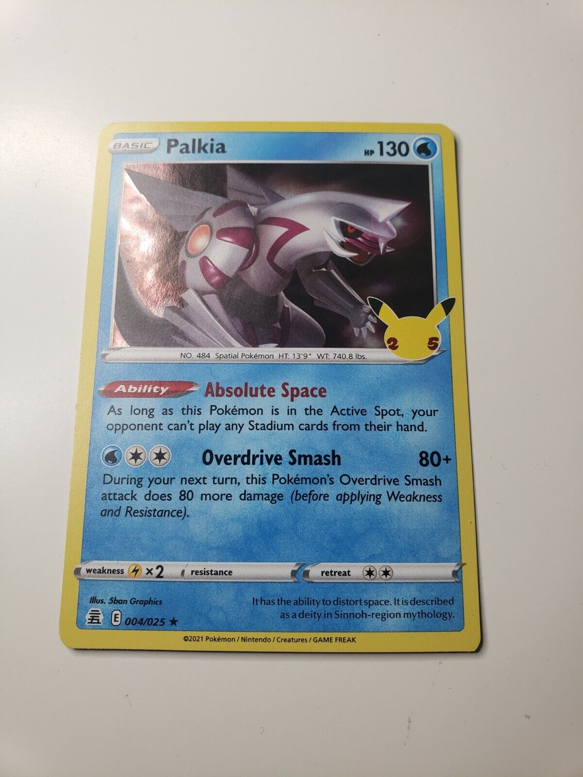 Pokémon TCG Celebrations Palkia 4/25 Holo Rare card NM 2021