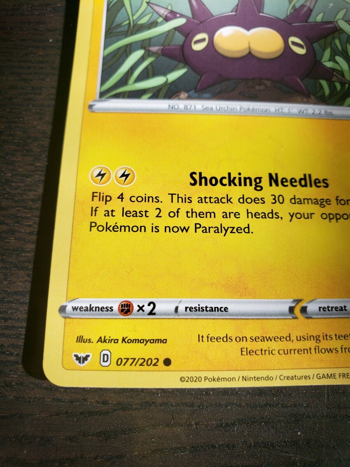 Pokemon TCG Pincurchin 77/202 Sword & Shield Base Set NM Regular Common Card