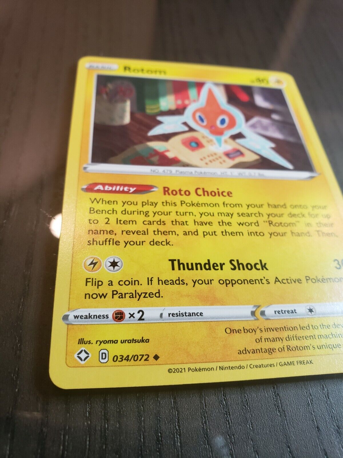Pokémon TCG Rotom 34/72 Shining Fates Uncommon Card NM 2021