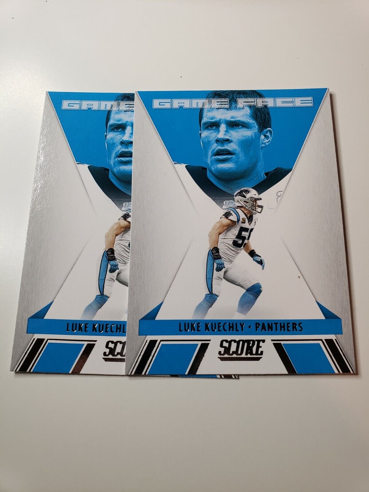 LUKE KUECHLY 2021 PANINI SCORE "GAME FACE" INSERT FOOTBALL CARD GF7 PANTHERS
