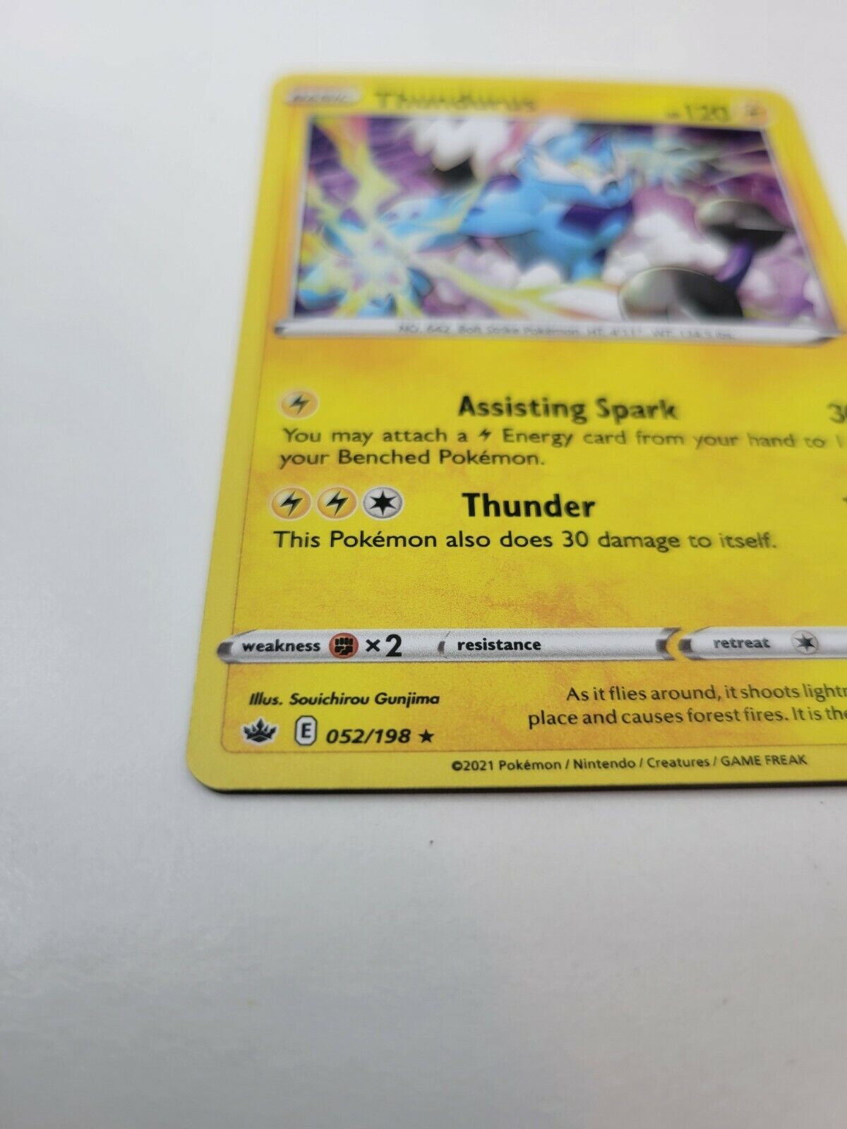 Pokémon TCG Thundurus Chilling Reign 052/198 Holo Rare Card NM 2021