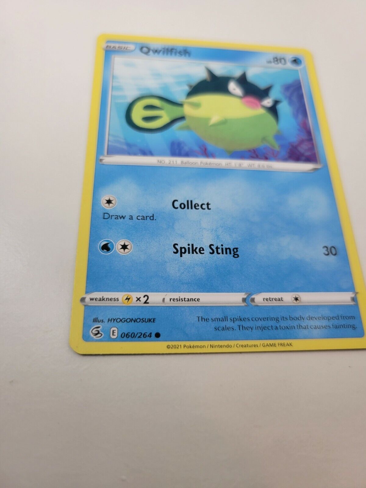 Pokémon TCG Qwilfish Fusion Strike 060/264 Regular Common Card NM 2021