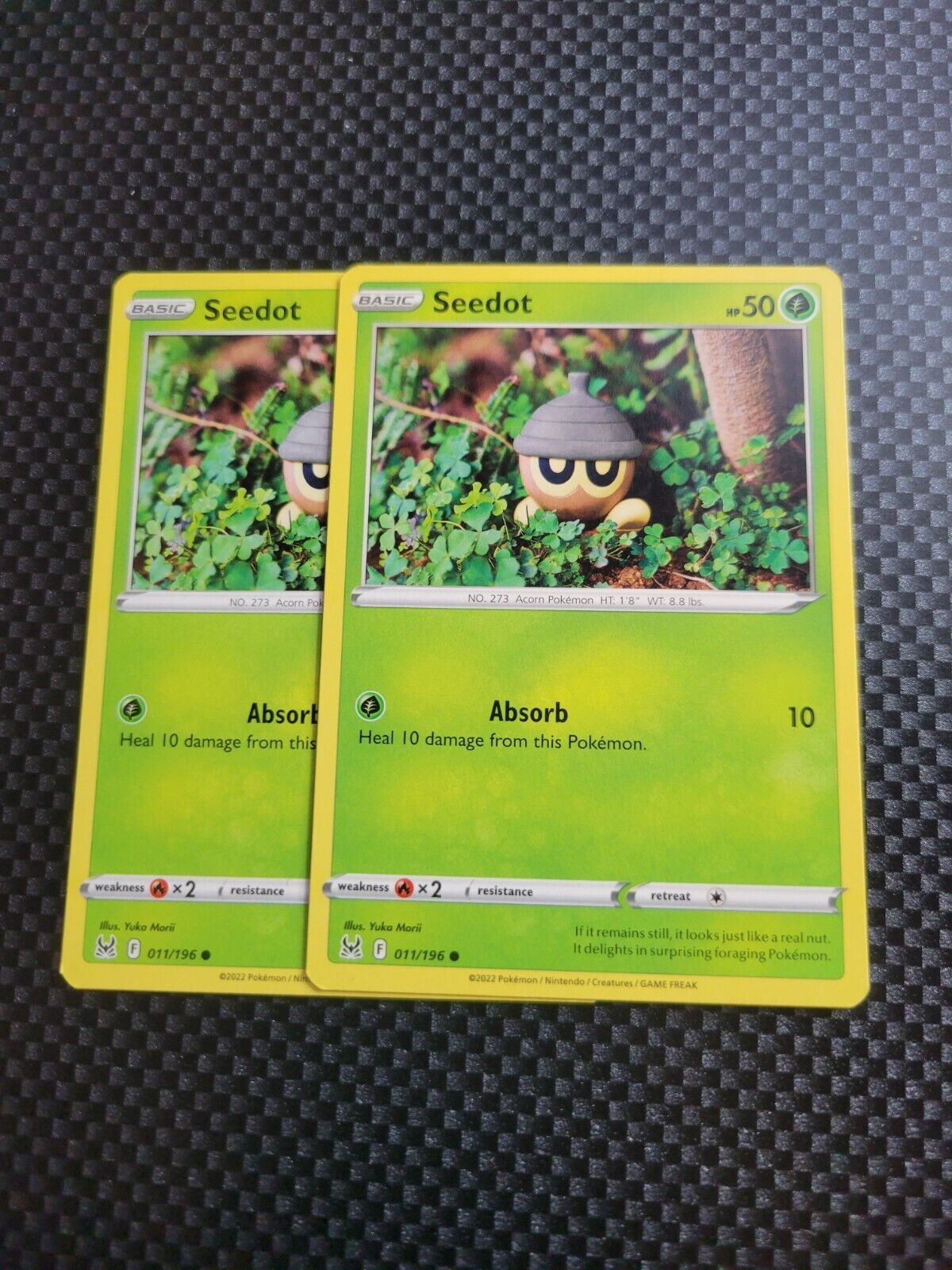 Pokémon TCG Seedot Lost Origin 011/196 Regular Common Card NM 2022