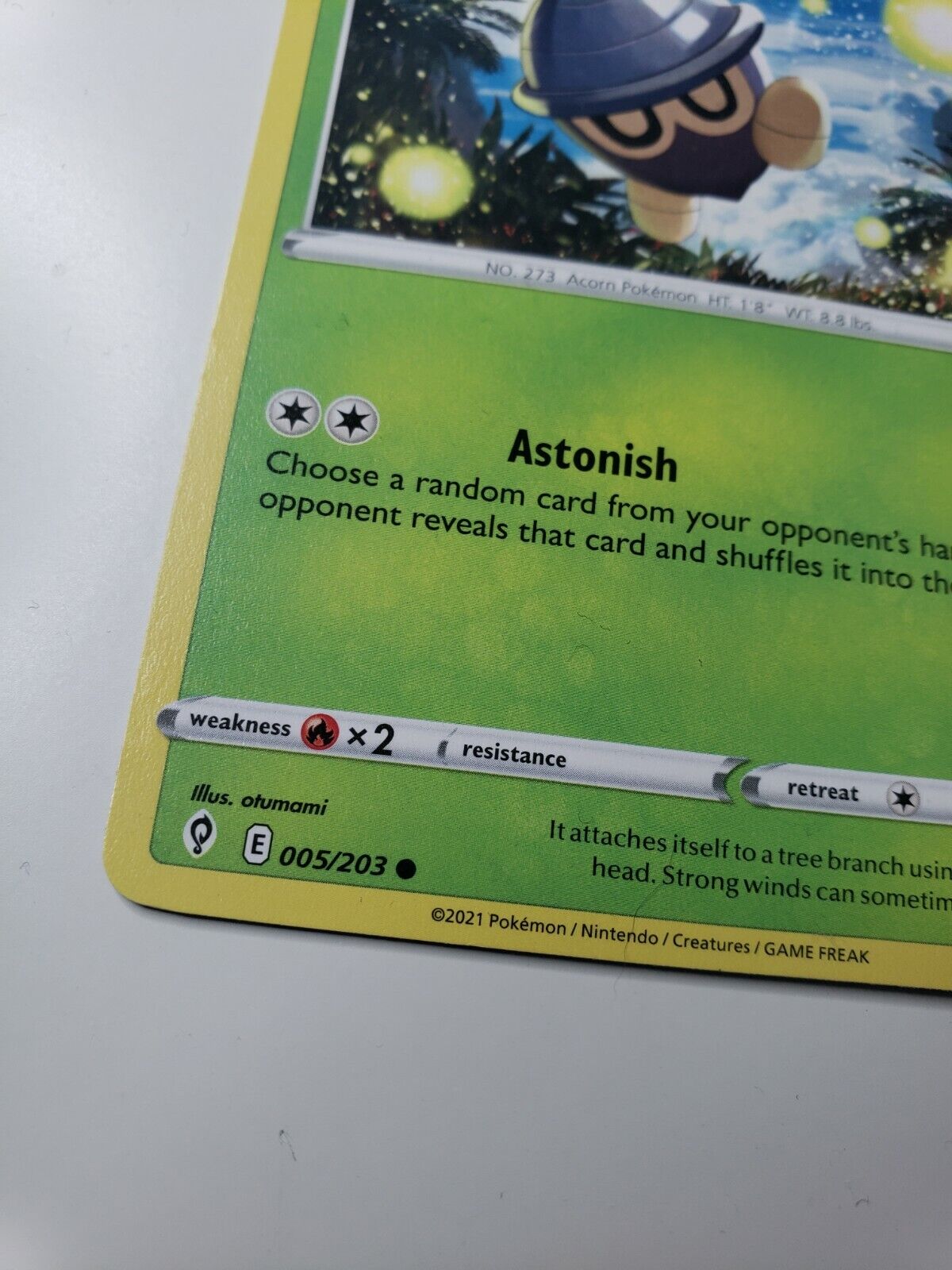 Pokémon TCG Evolving Skies Seedot 5/203 Regular Common Card NM 2021
