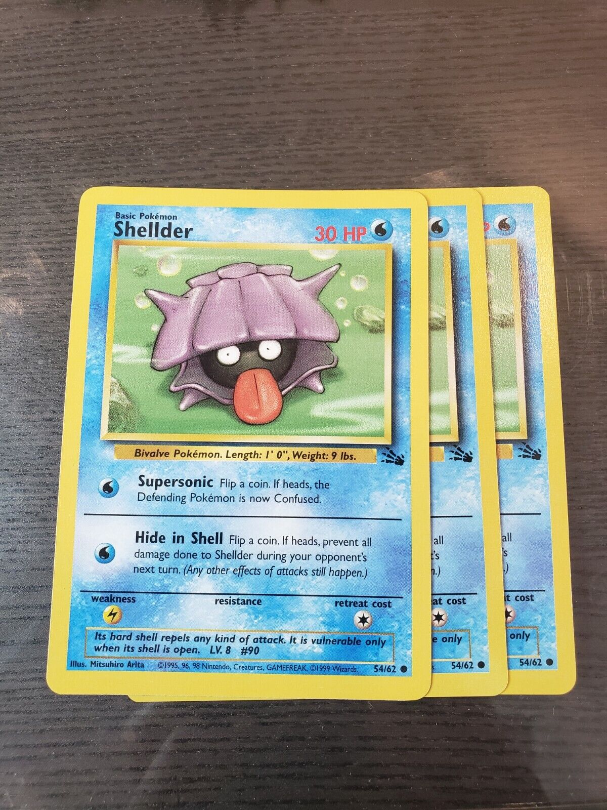 Pokemon Fossil Shellder NM 54/62 TCG Trading Card Game 1999 Unlimited