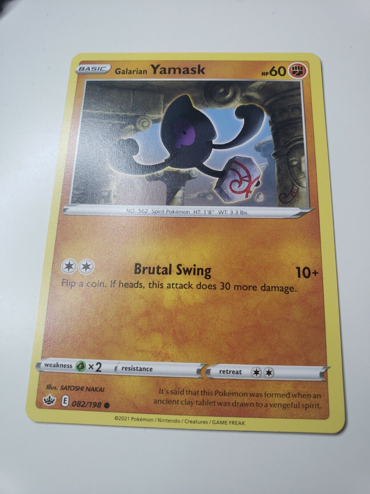 Pokémon TCG Galarian Yamask Chilling Reign 082/198 Regular Common