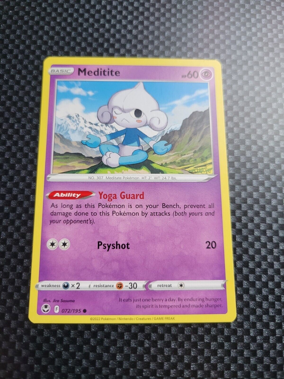 Pokémon TCG Meditite Silver Tempest 072/195 Regular Common Card NM 2022