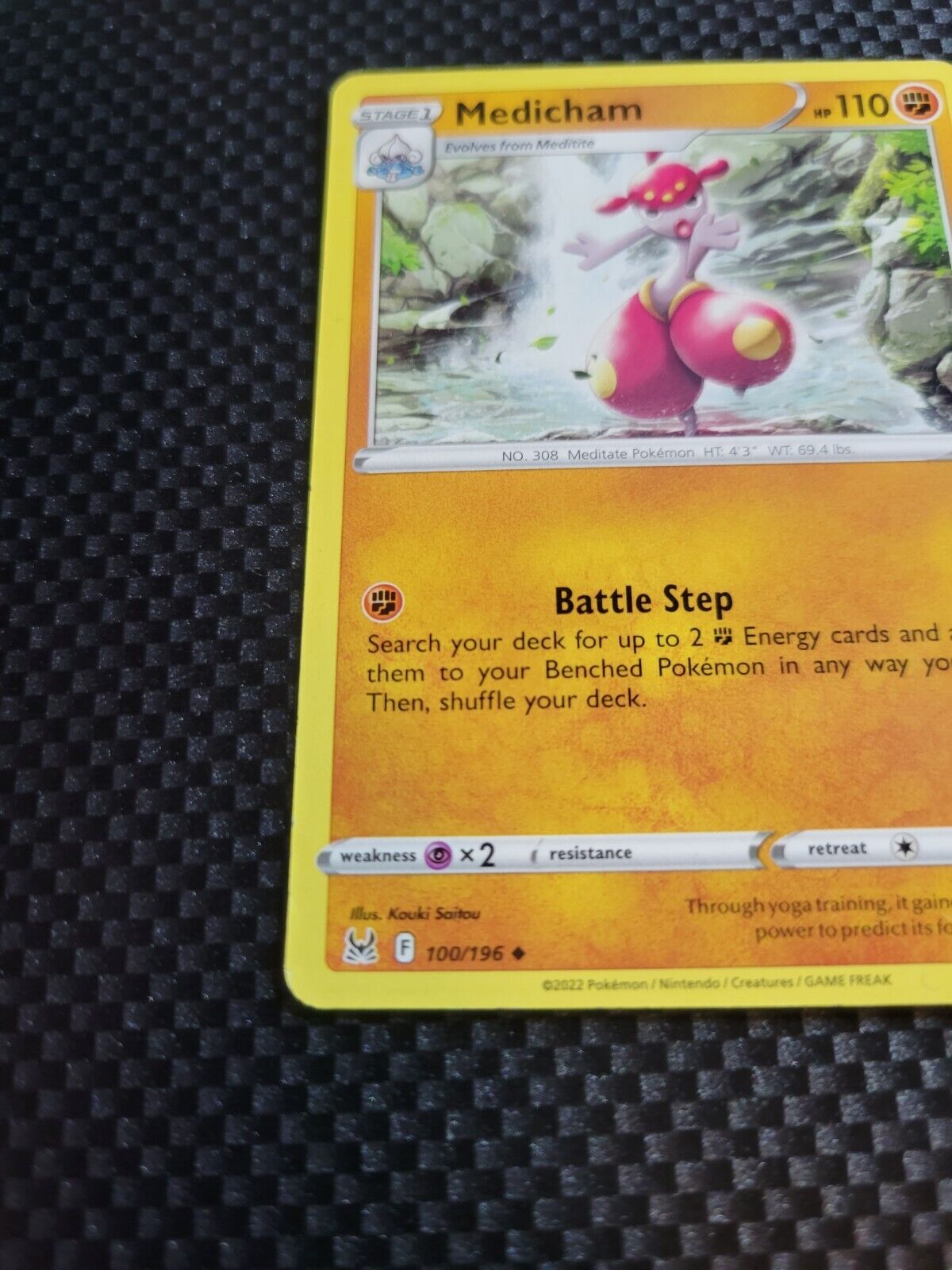 Pokémon TCG Medicham Lost Origin 100/196 Regular Uncommon Card NM 2022