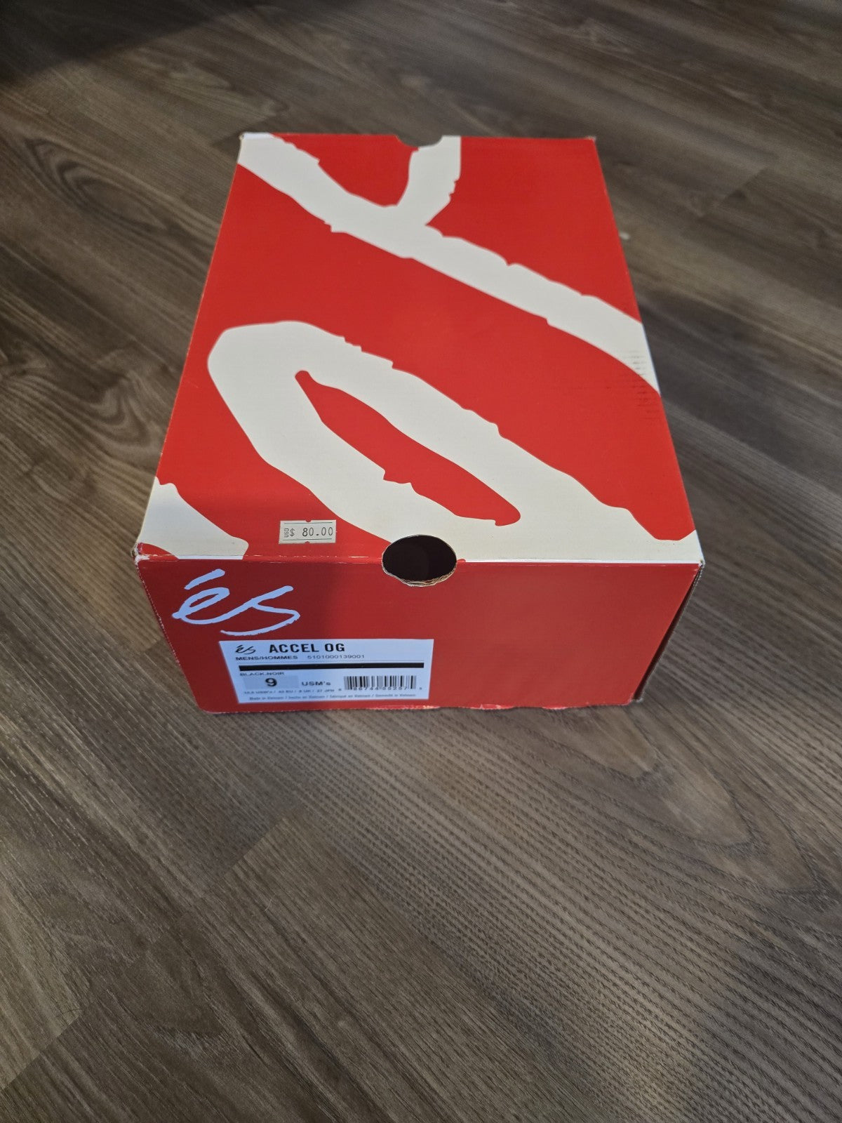 Es footwear Accel OG Black/Gum, sz 9