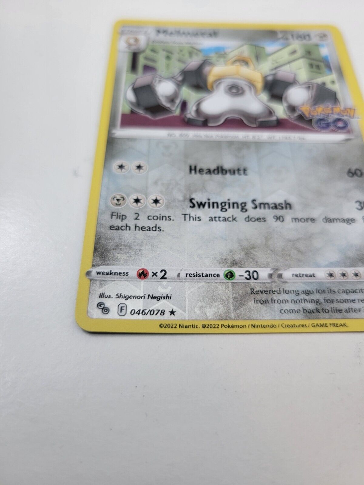 Pokémon TCG Melmetal Pokemon GO 046/078 Reverse Holo Rare Card NM 2022