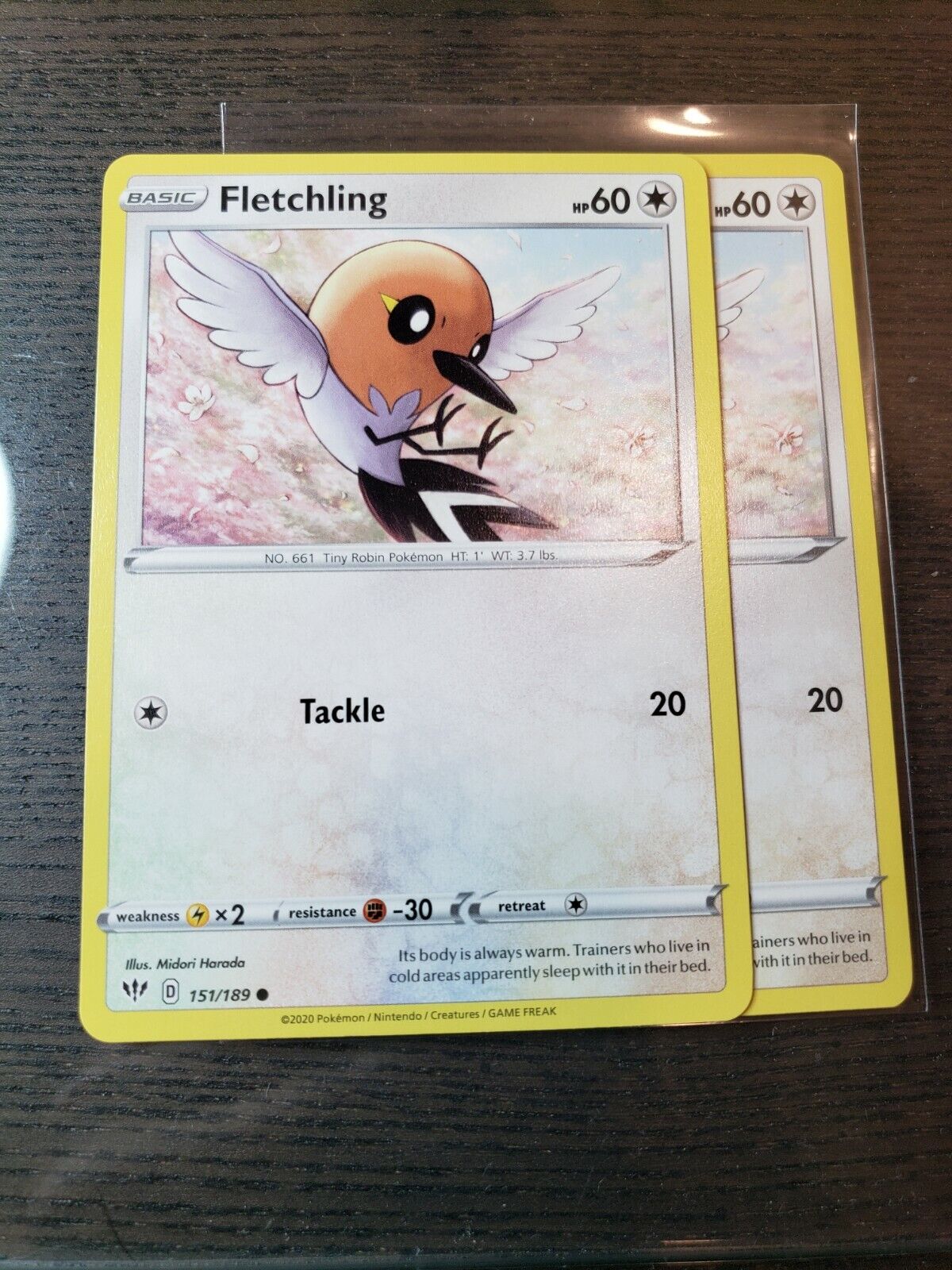 Fletchling - 151/189 - Common Pokemon TCG Card Darkness Ablaze NM 2020