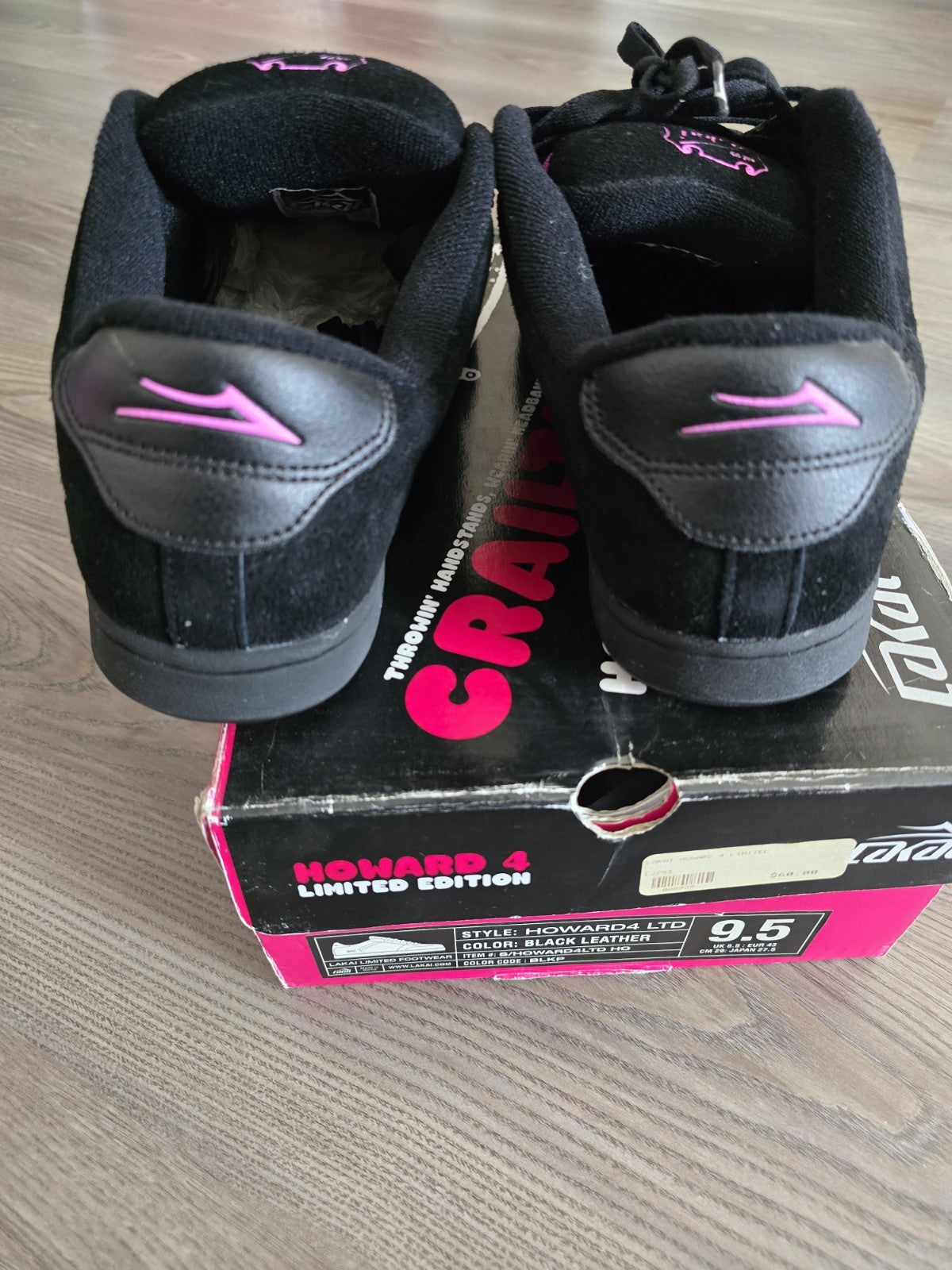 Lakai Howard 4 Ltd Crailtap edition black and pink vintage, New in Box skate...