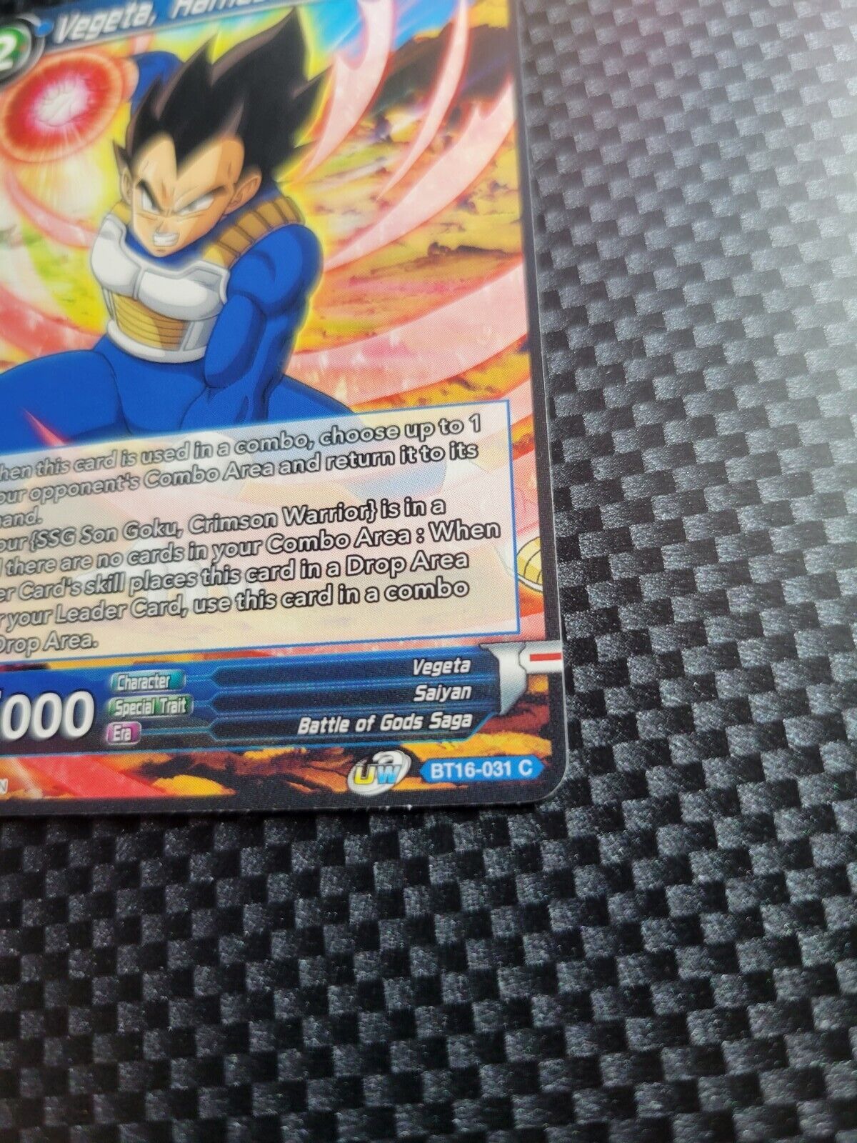 Dragon Ball Super CCG Vegeta, Harnessed Power BT16-031 Regular Card NM
