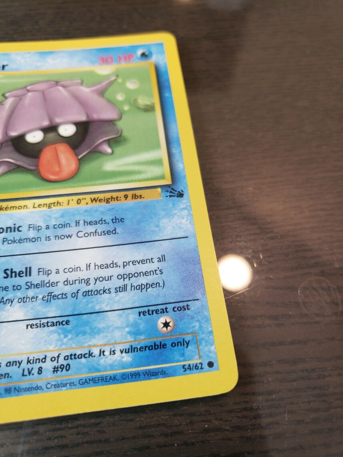 Pokemon Fossil Shellder NM 54/62 TCG Trading Card Game 1999 Unlimited