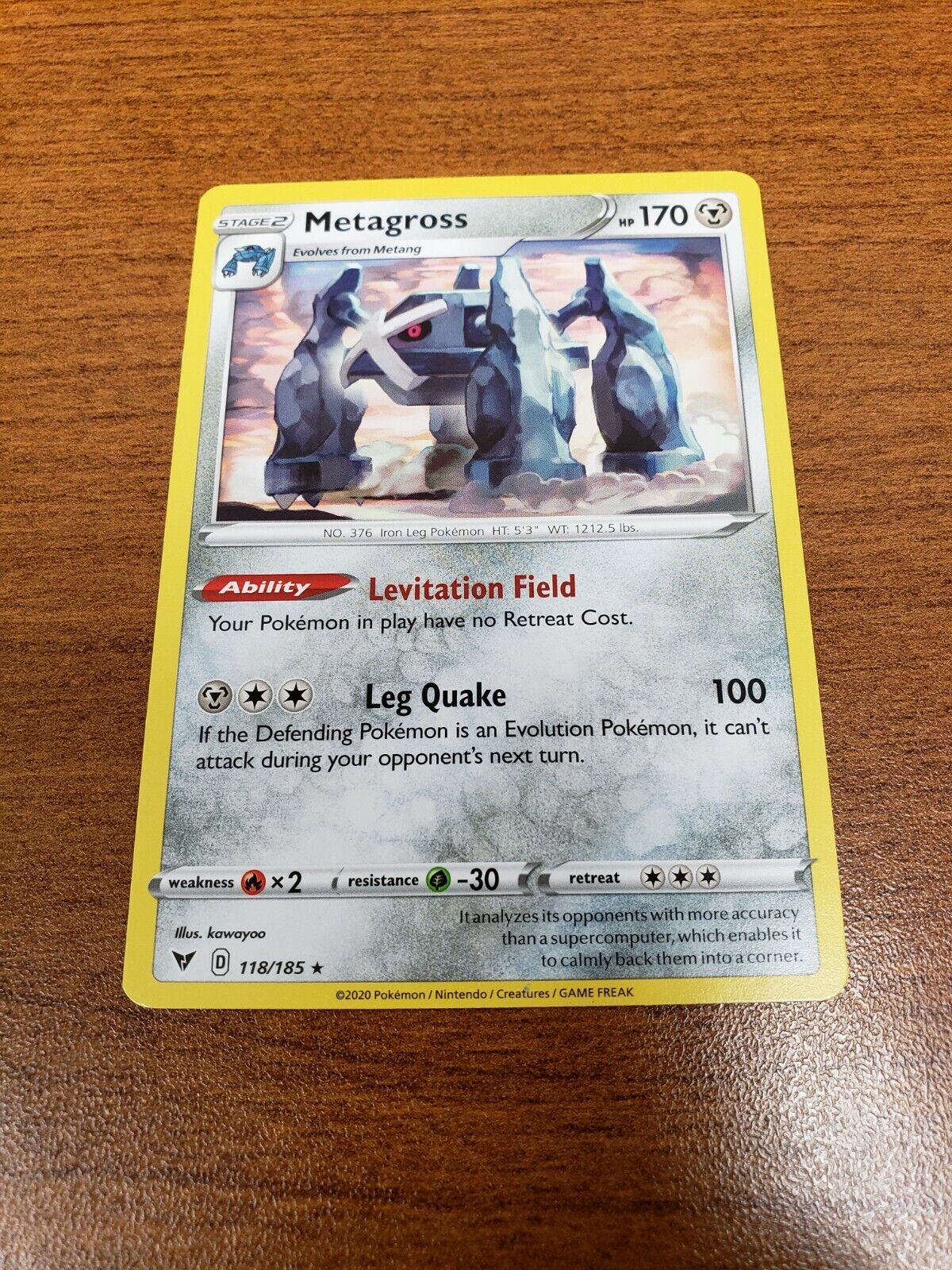 Pokemon TCG S&S Vivid Voltage - Metagross 118/185 Rare card 2020