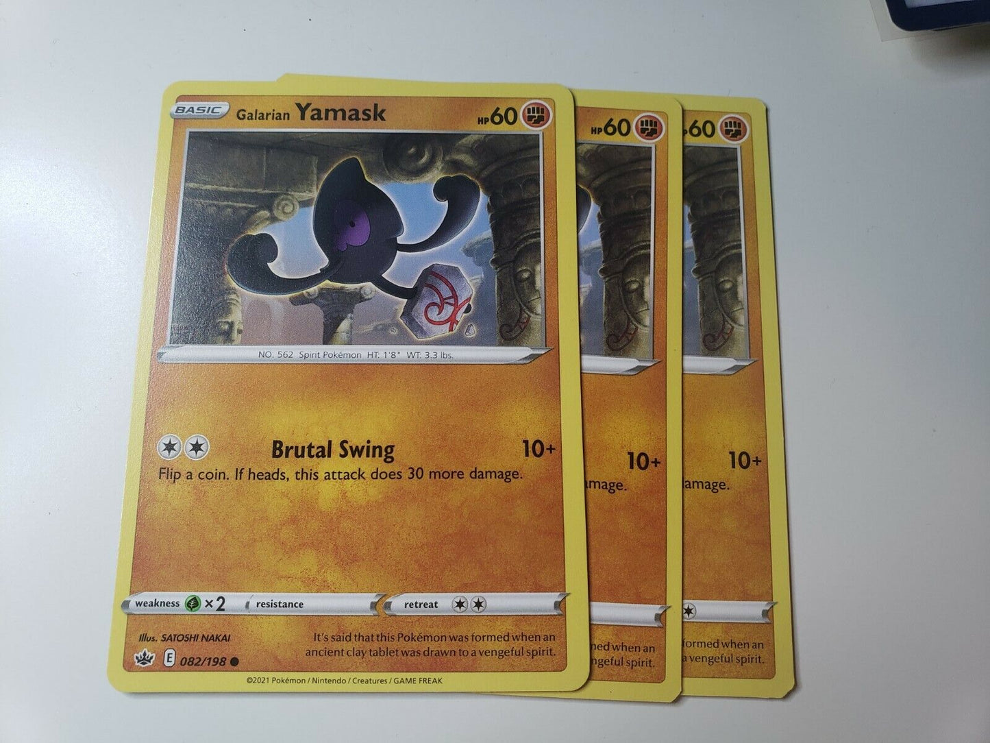 Pokémon TCG Galarian Yamask Chilling Reign 082/198 Regular Common