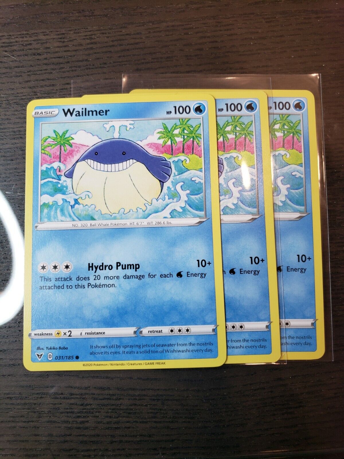 Wailmer 031/185 Regular Common Card Pokemon TCG Vivid Voltage NM 2020