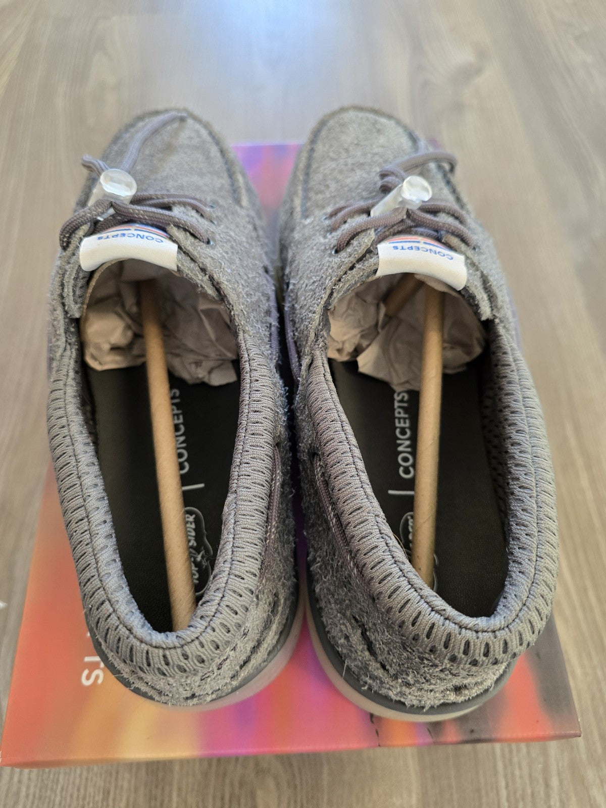 Sperry x Concepts Mens Size 9.5 Authentic Original 3-Eye Cup Top Siders Grey New