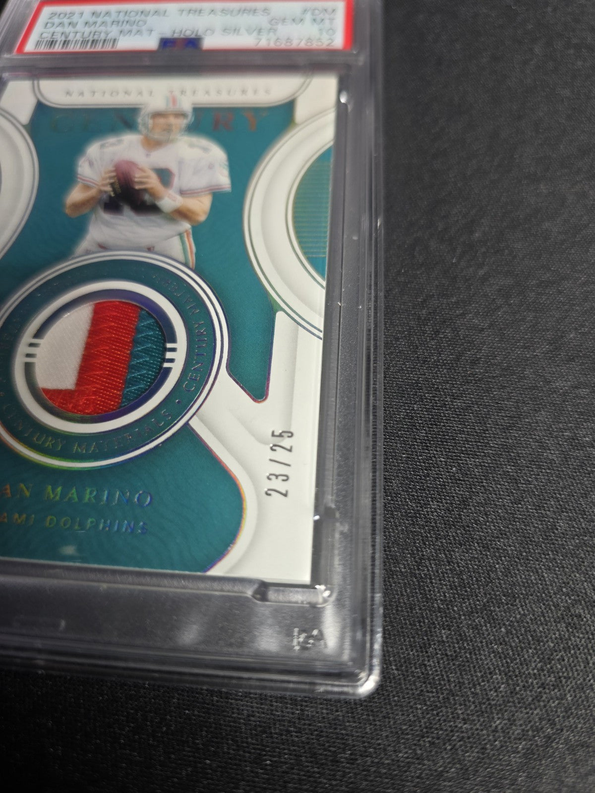2021 Panini National Treasures Dan Marino Century 23/25 Patch GEM MT 10 Pop 1