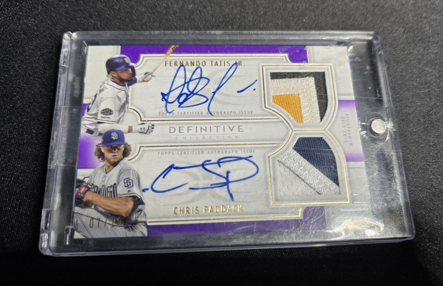 2020 topps definitive Fernando Tatis Chris Paddack Dual Signature Patch 7/10 NM