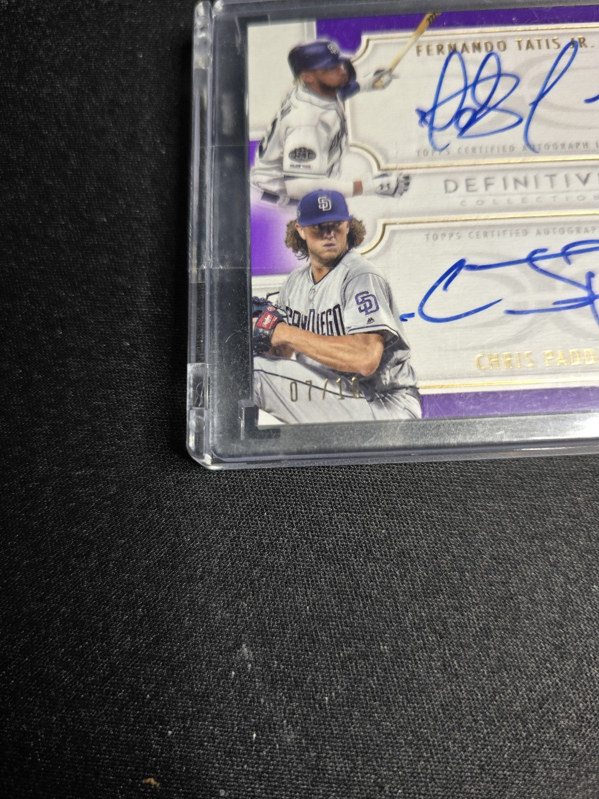 2020 topps definitive Fernando Tatis Chris Paddack Dual Signature Patch 7/10 NM
