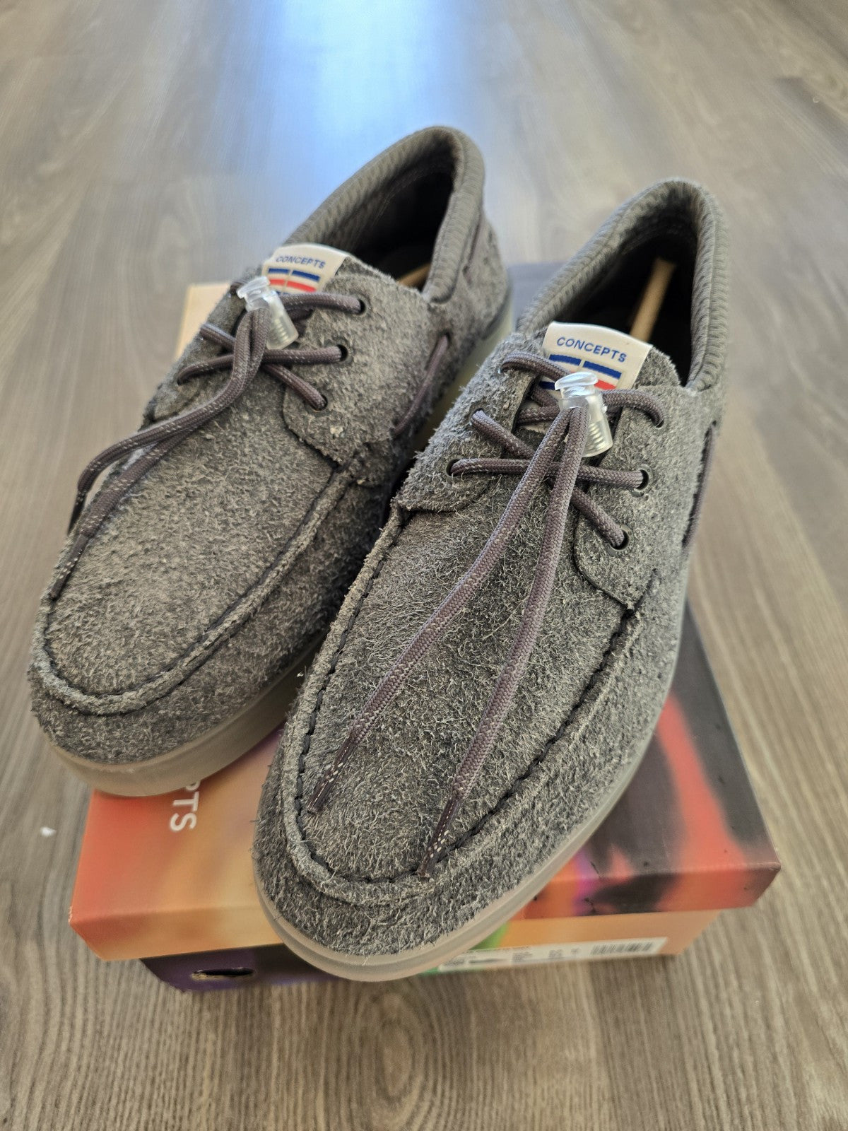 Sperry x Concepts Mens Size 9.5 Authentic Original 3-Eye Cup Top Siders Grey New