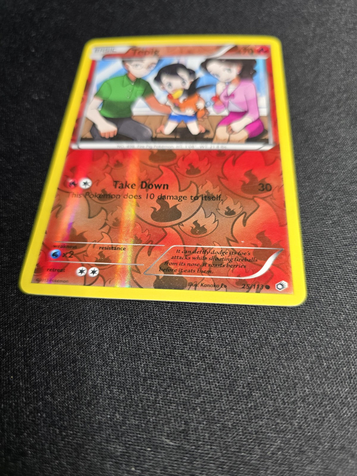 Pokemon TCG Tepig Legendary Treasures 25/113 REVERSE HOLO Common Card NM 2013