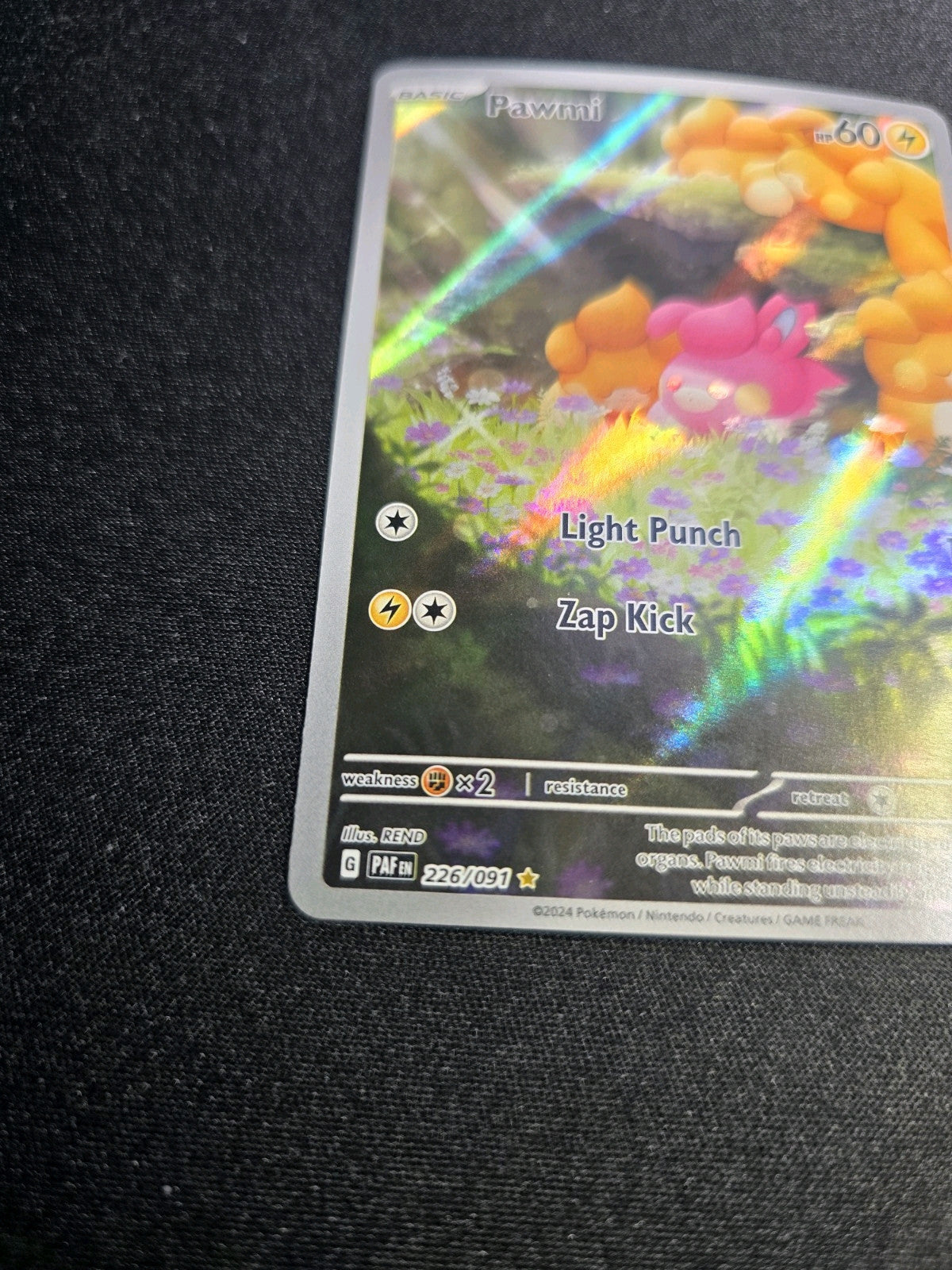 Pawmi 226/091 Full Art Illustration Rare Paldean Fates Pokemon TCG Card NM 2024