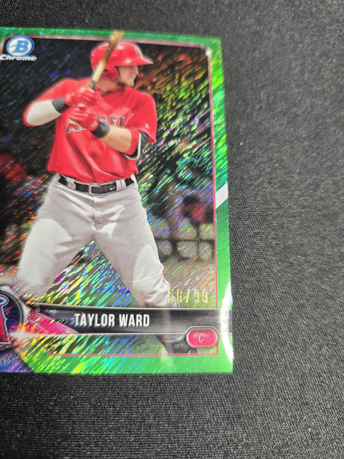 2018 Bowman Taylor Ward Chrome Green Refractor 56/99 BCP29 Los Angeles Angels NM