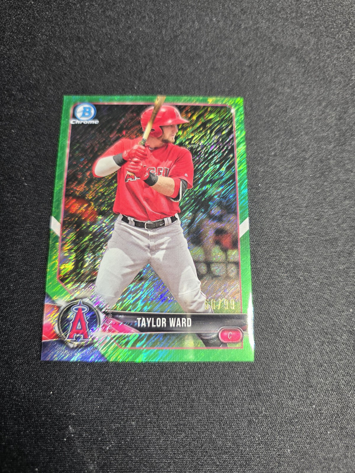 2018 Bowman Taylor Ward Chrome Green Refractor 56/99 BCP29 Los Angeles Angels NM