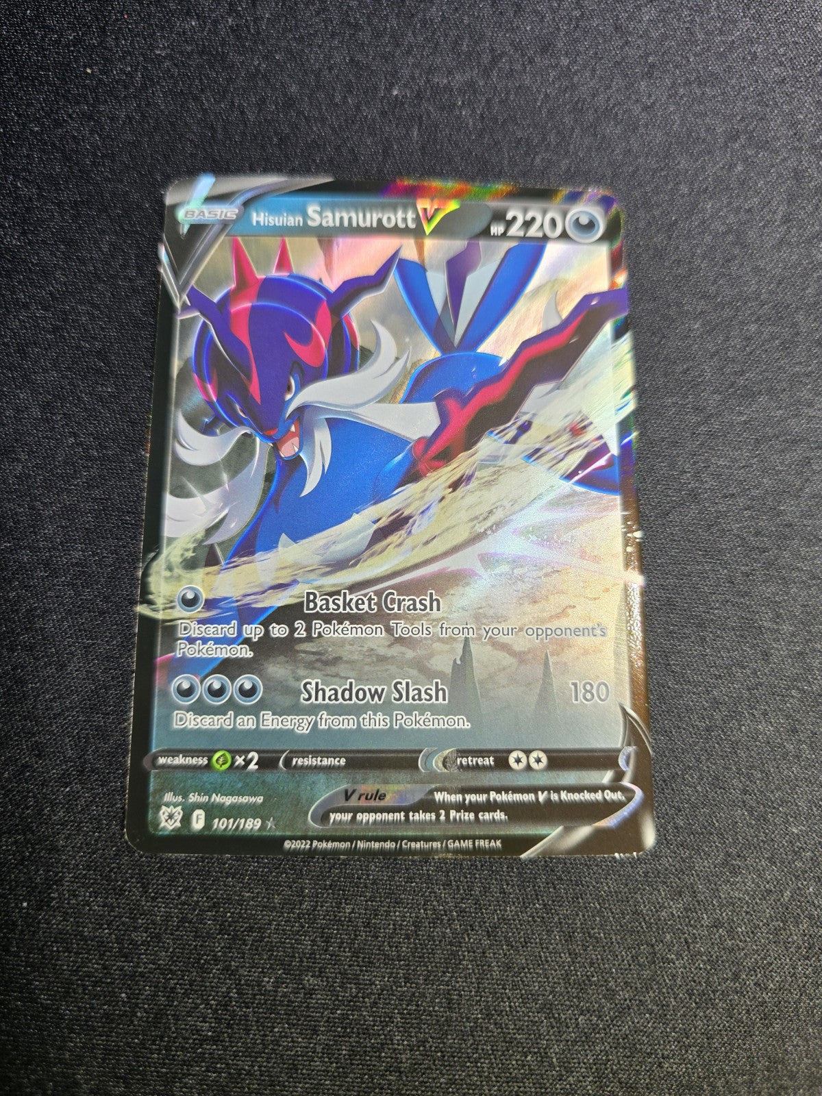 Pokemon TCG Astral Radiance Hisuian Samurott V 101/189 Ultra Rare Card NM 2022